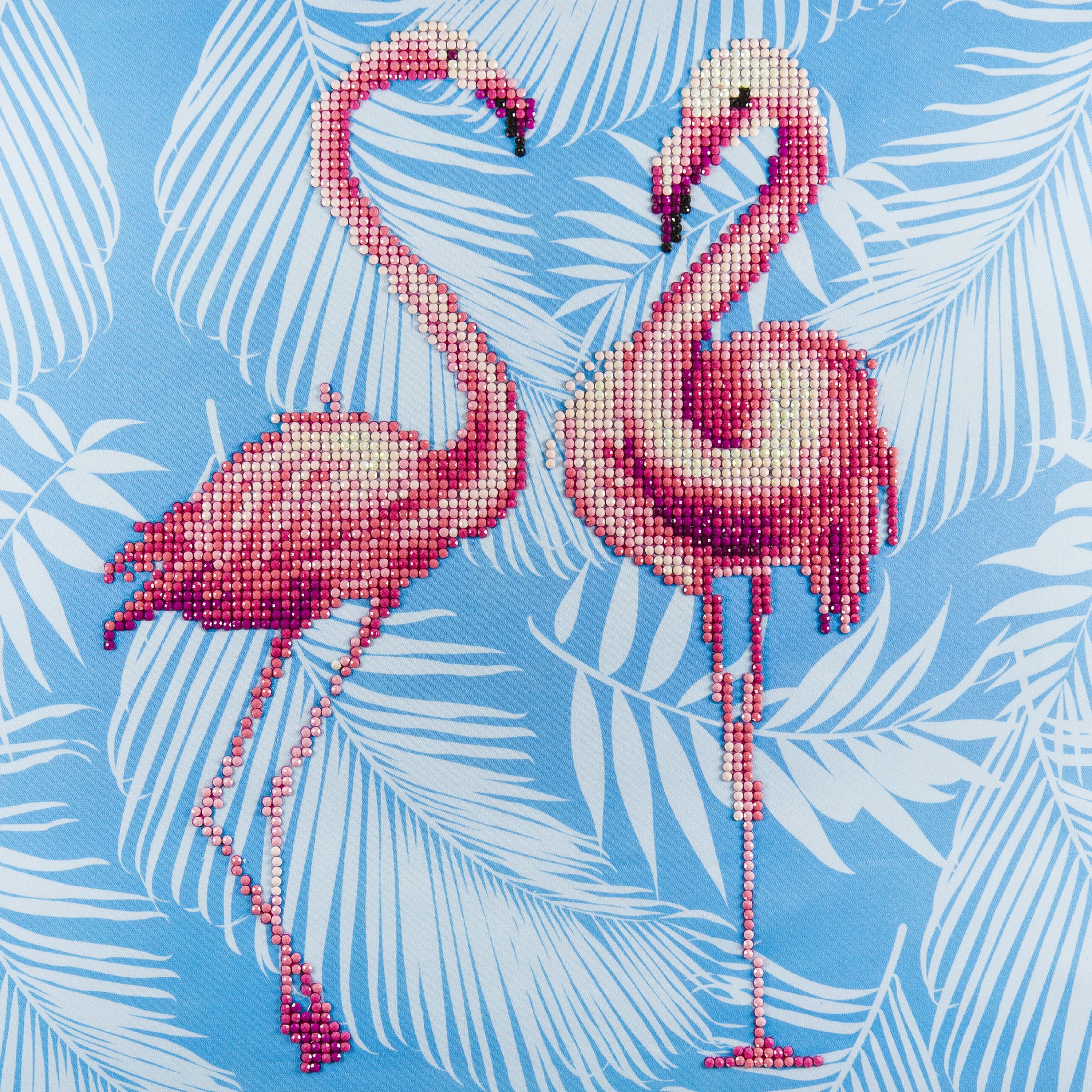 Leisure Arts Inc Diamond Art 12" x 12" Intermediate Flamingo Duo Kit, 1