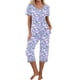 thumbnail image 1 of Puntoco Conjunto de pijama cómodo para mujer Conjunto de pijama y pantalón de manga corta con cuello en V para mujer Conjunto de pijama informal con bolsillos, 1 of 5