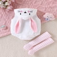 thumbnail image 6 of FYDUU Baby Boys Girls Halloween Outfit Cute Bunny Hooded Romper Sleeveless Bodysuit Tops with Leg Warmers 2 Piece Outfits 12-18 Months, 6 of 9