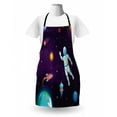 thumbnail image 3 of Universe Apron, Astronaut in Space Globe Planets Solar System Rocket Exploration, Unisex Kitchen Bib with Adjustable Neck for Cooking Gardening, Adult Size, Dark Purple Multicolor, by Ambesonne, 3 of 4