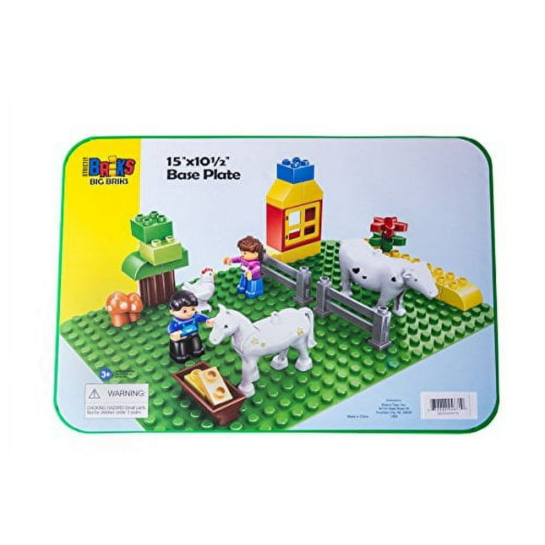 Strictly Briks Classic Big Briks Baseplate 15 x 10.5 Large Building Brick Baseplate 100 Compatible with All Major Brands Large Pegs for Toddlers Single Green Flat Bottom Base Plate Walmart