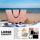 thumbnail image 5 of Easygdp Rose Gold Glitter Bolsa de Viaje de Playa de Gran Capacidad, Bolsa Tote Perfecta para la Playa, Escapadas de Fin de Semana y Viajes, 5 of 7