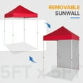 thumbnail image 5 of EAGLE PEAK Straight Leg Portable Outdoor Canopy Tent with One Removable Sunwall 5 x 5 ft, Red, 5 of 9