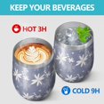 thumbnail image 4 of Floral 12oz Stainless Steel Insulated Wine Tumbler with Lid and Straw – Double Wall Vacuum Mug for Hot & Cold Drinks, 304 Steel Interior, Sweat-Free Design,Thanksgiving,Christmas, Spring,Flower, 4 of 5