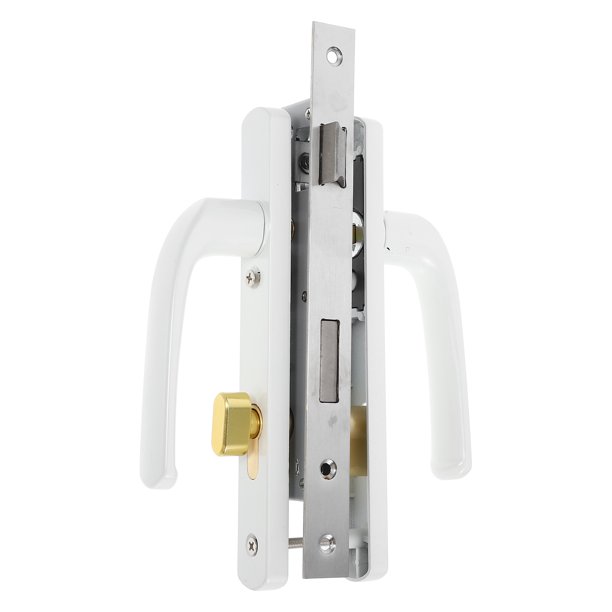 Manija de repuesto para puerta contra tormentas con cerradura, de aleación de aluminio, resistente, para entrada de casas, apartamentos y hoteles, color blanco