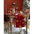 thumbnail image 5 of Ldtrchee Red Christmas Snowflake Table Runner 48 Inches, Yellow White Xmas Winter Snowflake Bed Runner Dresser Scarves Tabletop for Indoor Outdoor Parties/Ceremony/Banquet, 13" x 48", 5 of 8