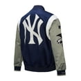 thumbnail image 3 of Men's Mitchell & Ness Navy/Gray New York Yankees Cooperstown Collection Team Origins Satin Full-Snap Jacket, 3 of 7