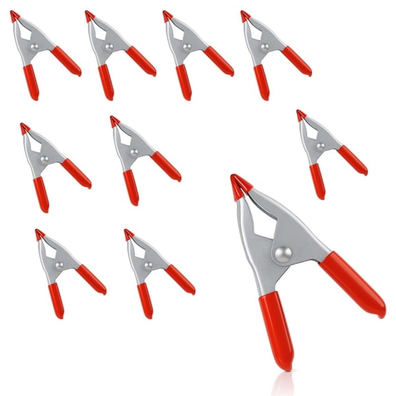 GRIPPICLAMP 10 Pack 2" 5.1 cm Metal Spring Clamps  Extra-Strong Spring Action  Protective Vinyl Tips  Multi-Utility Tool for Home and Outdoor Uses