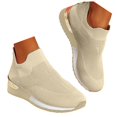 thumbnail image 3 of Siilsaa Comfortable Shoes for Women Breathable Soft Slip On Sneakers Comfort Mesh Up Stretch Sneaker Walking Shoes Beige,8.5, 3 of 5