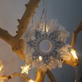 thumbnail image 3 of Colgante de copo de nieve tejido navideño, tapiz para colgar en la pared de macramé, tapiz para colgar en la pared de macramé, arte de pared navideño, rendimiento finamente sintonizado, 3 of 8