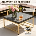 thumbnail image 6 of Patio Outdoor Furniture Sets, 7 Pieces All-Weather Rattan Sectional Sofa with Tea Table and Cushions, PE Rattan Wicker Sofa Couch Conversation Set for Garden Backyard Poolside, 6 of 8