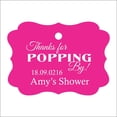thumbnail image 1 of 100 PCS Personalized Baby Shower Favors Tags Custom Quote Thank You For Popping By Baby Shower Gift Hang Tags, 1 of 1