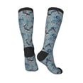 thumbnail image 4 of Daiia Sports Socks Underwater Animals and Flowers Printed Novelty Crew Socks for Men Women Knee High Socks Cotton Socks Soft & Breathable Support Unisex Socks, 4 of 9