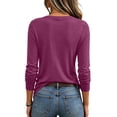 thumbnail image 3 of Stralyhd Women's Long Sleeve Soft Basic Crew Neck Tops Casual T Shirts Tee for Fall Workout Business Wear Purple S, 3 of 4