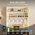 thumbnail image 5 of Bakers Rack with Mini Fridge Space, 69.3" Tall Microwave Stand with Power Outlets & LED Lights, 7-Tier Coffee Bar Station with 5 Hooks for for Dining Room, Living Room, White, 5 of 9