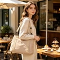 thumbnail image 6 of Women Large Capacity Tote Bag, Multi Pocket Dual Carry Handle Adjustable Crossbody Strap for Work Commute Travel Shopping Daily Handbag,(14.17×10.62×5.11 Inch Khaki), 6 of 6