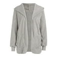 thumbnail image 4 of Relanfenk Winter Fall Cardigan for Women Solid Color Pocket Plush Warm Mid-Length Double-Sided Jacket Tops, 4 of 7