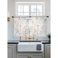 thumbnail image 2 of Beige Black Botanical Tier Curtains 36 Inch Length,Sheer Curtains for Bedroom Living Room Window Watercolor Floral Vintage Rod Pocket Drapes Kitchen Curtains Small Half Window 27.5"x36" 2 Panels, 2 of 6