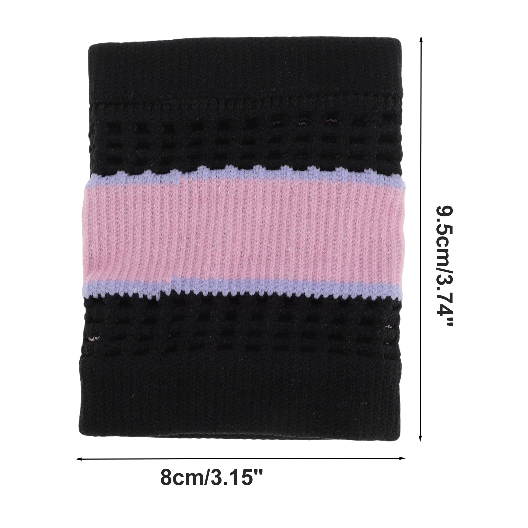 Unique Bargains Durable Perspiration Wicking Wrist Sweatbands 1 Pc Black Pink