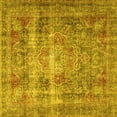 thumbnail image 1 of Ahgly Company Indoor Square Medallion Yellow Traditional Area Rugs, 5' Square, 1 of 4