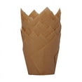 thumbnail image 1 of Zhuge Taza de tostado de tulipanes, 150 almohadillas de muffin de pastel resistente al calor, 5 * 5 * 8 cm, marrón claro, 1 of 5