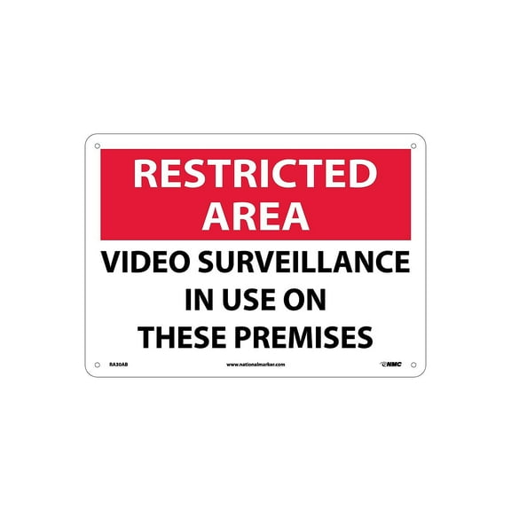 National Marker Notice Signs; Restricted Area Video Surveillance In Use On These Premises 10X14 .040