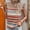 Khaki, variant on YHAJDS Women's Short Sleeve Tops Round Neck Lace Insert Stripe Casual Tee