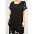 thumbnail image 2 of Charter Club Women's Short Sleeve Black Lace Tunic Dress  XL, 2 of 3