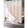 thumbnail image 3 of No Hook Shower Curtain with Snap-in Liner, Beige Pure Color Waterproof Fabric Bathroom Curtains, Aesthetics Contemporary Modern Bath Curtains & Mesh Top Window Standard 72''x72'', 3 of 9