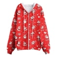 thumbnail image 4 of UngA Christmas Hoodie Women Drawstring Zip Up Cute Hoodies Fall Jacket Oversized Casual Sweatshirts with Pocket Christmas Sweatshirt for Women,XXXL, 4 of 7