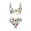 thumbnail image 4 of Rocae Aabstract Eyes for Bikini Set for Women Two Piece Sexy High Swimsuits Split Crossover Bikini Large, 4 of 9