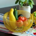 thumbnail image 2 of 2 Piece Modern Yellow Metal Wire Mesh Fruit Bowl Set, Double Wall Construction, 11.5 D x 6 Tall, and 9.5 Diameter x 4.75 Tall Inches, 2 of 7