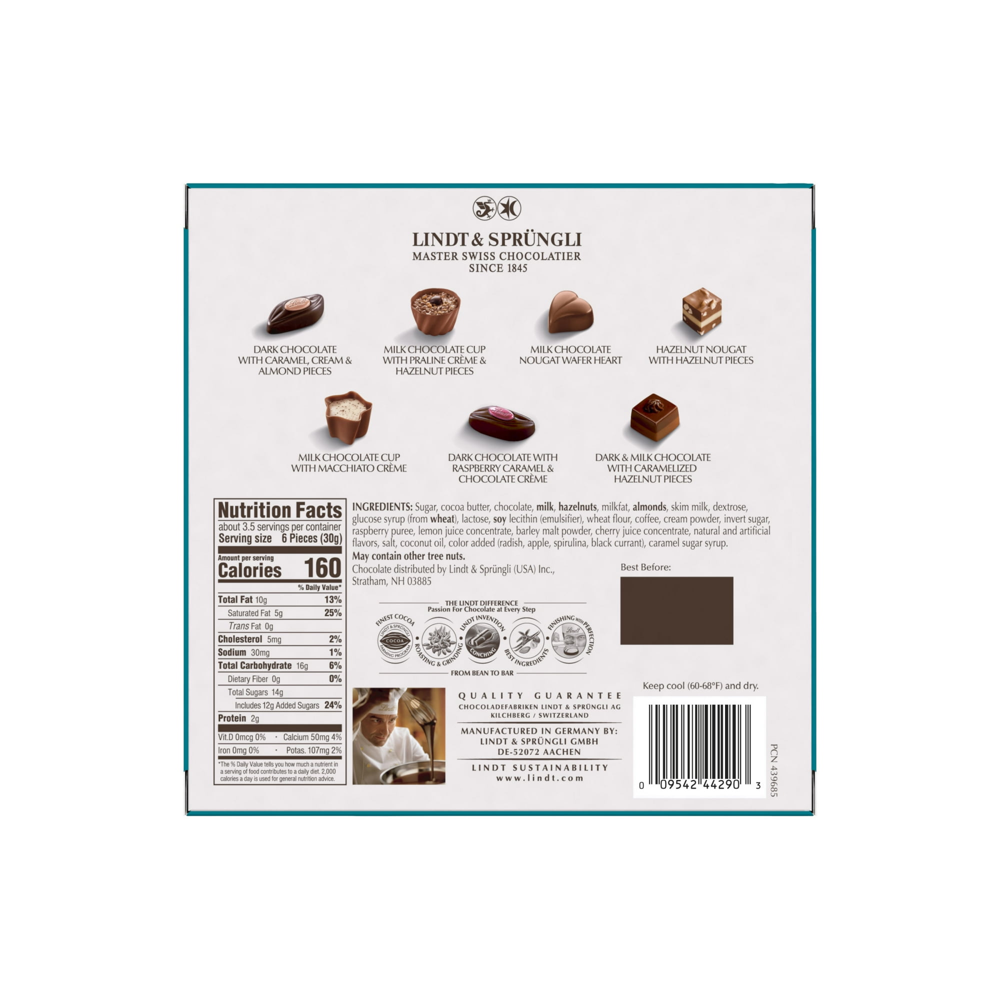 Lindt Mini Pralines, Assorted Chocolate Candy Pralines, 3.4 oz Box
