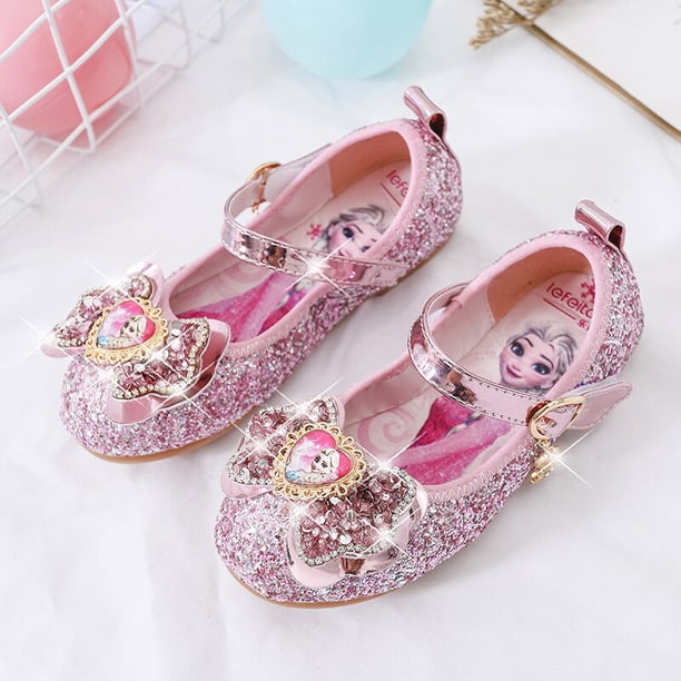Sandalias de Elsa de Frozen de Disney para niñas y niños, zapatos de baile de fiesta, sandalias de princesas de Frozen para niños, sandalias brillantes, Sandals31-Insole 19,5 CM Gao Jinjia LED