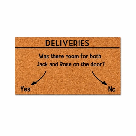 Deliveries Doormat, Funny Quote Door Mat, Jack Rose Door Joke, Yes No Delivery Driver Mat, Outdoor Entry Rug 5530 (24x72 inches) 5530