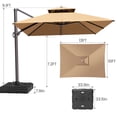 thumbnail image 5 of Crestlive Products 10x13ft Rectangular Cantilever Umbrella with Base, Windproof Double Top, 350lbs, 360-degree rotating, Yellow, 5 of 9