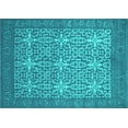 thumbnail image 1 of Ahgly Company Machine Washable Indoor Rectangle Persian Turquoise Blue Bohemian Area Rugs, 8' x 10', 1 of 4