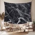 thumbnail image 2 of Black Marble Large Tapestry for Bedroom Wall Hanging Tapestry,Vintage Minimalism White Abstract Texture Ceiling Backdrop Tapestries Poster Blanket Wall Decor for Teens Room Living Room Dorm 85" x 90", 2 of 8