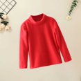 thumbnail image 4 of Otqutp Unisex Kids Soft Cotton with Spandex Pullover Long Sleeve T-Shirt Turtleneck Tees for Girls or Boys for 3 To 10 Years(Red,6-7 Years), 4 of 4