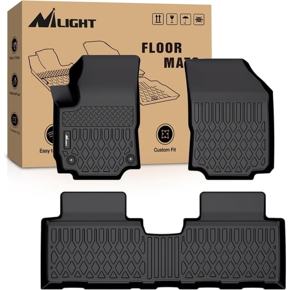 Nilight TPE Floor Mats for Chevy Equinox GMC Terrain 2018 2019 2020 2021 2022 2023 2024,All Weather Custom Fit Heavy Duty Floor Liners