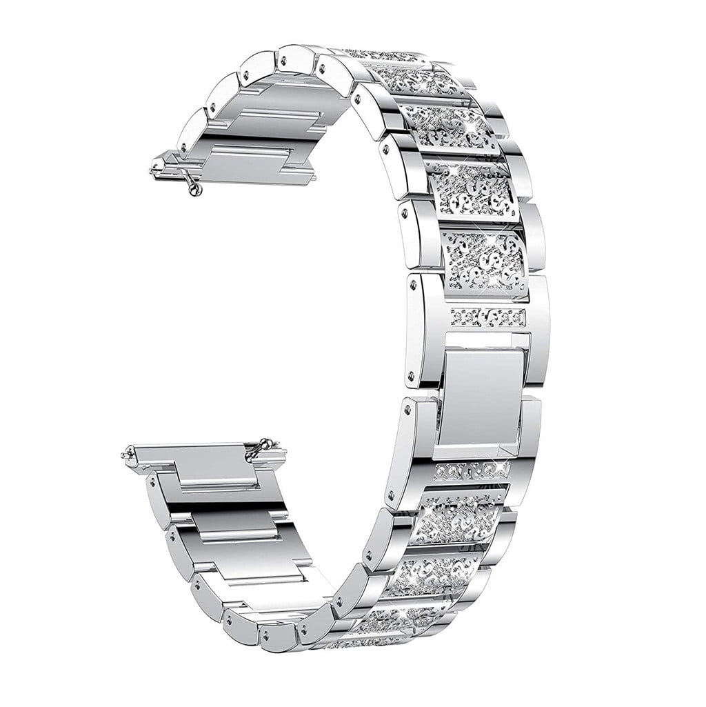 For Fitbit Versa Strap Replacement Milanese Band Stainless Steel Withe Diamonds 