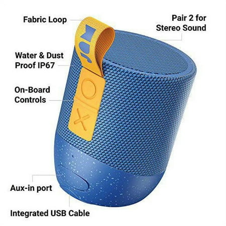 JAM - Double Chill Portable Bluetooth Speaker - Blue