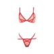 thumbnail image 1 of VISgogo - Conjunto de dos piezas de lencería para mujer, sujetador de vendaje de hilo de malla de color sólido a la moda y bragas de cintura baja VISgogo moda, 1 of 4