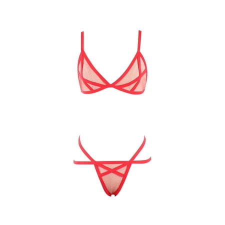

Kiapeise Women’s Sexy Bandage Bra and Panty Lingerie Set