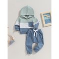 thumbnail image 4 of Baby Boys Clothes 3M 6M 12M 18M 24M 3Y Casual Long Sleeve Contrast Color Hoodies Sweatshirt Tops Pants 2Pcs Outfits Set For Kids Toddler, 4 of 10