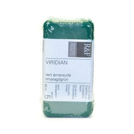 UPC: 0836943000551 | R&F Encaustic Paint Block – Viridian  40 ml block
