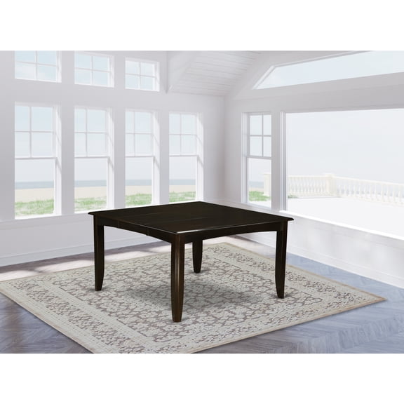 Parfait Square Table with 18"Butterfly Leaf - Saddle Brown Finish-Finish:Cappuccino