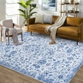 thumbnail image 2 of Garvee 8'x10' Floral Area Rug Vintage Print Carpet, Washable Rug Oriental Accent Indoor Rug with Non Slip Backing for Living Room Bedroom Office, Blue, 2 of 6
