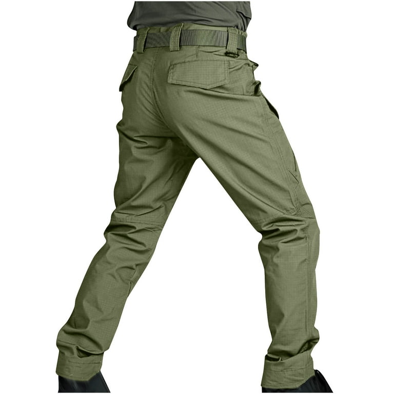 DDAPJ pyju Men's Hiking Cargo Pants Quick-Dry Lightweight Waterproof  Mountain Training Pants Outdoor Tactical Fishing Camping Pants Ripstop Work  Trousers with Multi Pockets Mens Gifts Army Green XL 