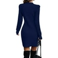 thumbnail image 2 of Innerwin Robe Chandail Col Rond Dames Chandail d'Hiver Manches Longues Élégantes Mini Robes Bleu Royal TG, 2 of 3